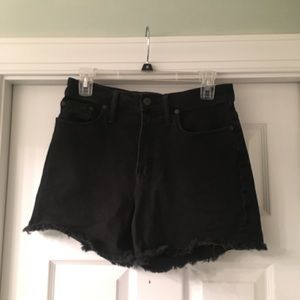 Madewell Black Jean High Waisted Cutoff Shorts